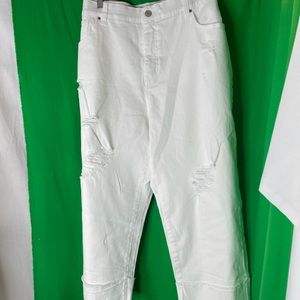 NEW Terra & Sky White Jean Capri Plus Size 22